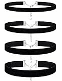 Jstyle 4PCS Velvet Black Choker Necklaces for Women Girls Gothic Tattoo Choker Simple Fashion Chain