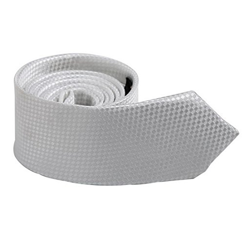 DAE1006 White Skinny Ties Lot Collection Checkered Set By Dan Smith