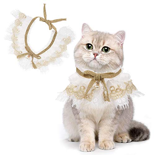 Aritan Personalized Pet Cat Dog Bandana Costume Apparel Triangle Scarf Accessories, Dress up Lace Breathable Bibs for Small and Medium-Sized