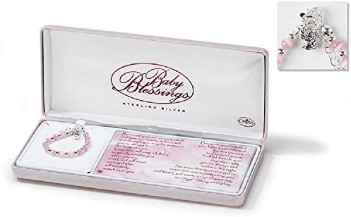 Baby Blessing Bracelet with Silver Plated Angel 4 inch with a 1 inch Extension.
