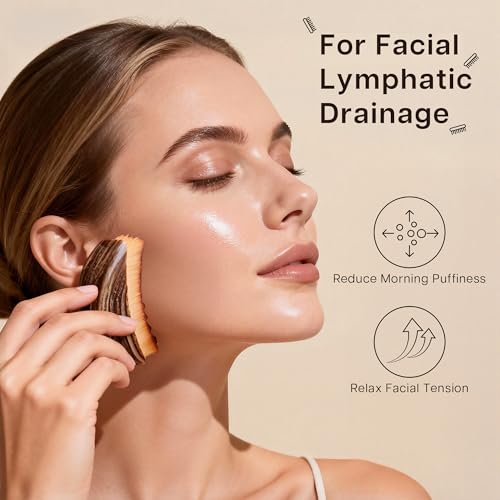 TINYLENS Lymphatic Contour Face Brush, V-Shape Lymphatic Drainage Brush for Facial Massage, Ergonomic Curve Fit, Reduce Puffiness, Define Jawline, Gentle Daily Use