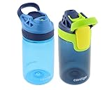 Contigo Kids Autoseal Gizmo Water Bottles, 14oz (Nautical Blue/Navy Blue) - 2 pk
