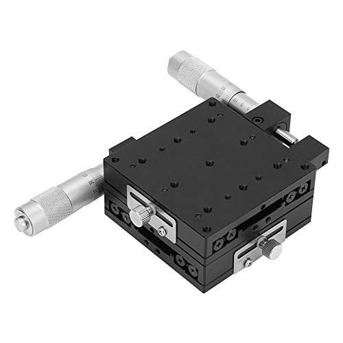 XY Linear Stages,808040mm XY Micrometer Manual Fine-Tuning Cross Roller Precision Linear Stages for Laboratory Precision Inspection, Mechanical Equipment Positioning and Movement