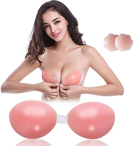 シリコンブラ Asahi Jiニプレス シリコン 水着 盛れる シリコンブラジャーパット 谷間メイク セクシー ボリュームアップブラ ドレス用 結婚式 強粘着 ビーチ プール女性用 繰り返し使用 肌に優しい 洗える ストラップレス