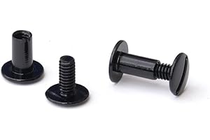 TruBind Aluminum Chicago Screw and Post Sets | 3/8 inch Post Length | 3/16 inch Post Diameter | Black | 100 Screws and 100 Posts