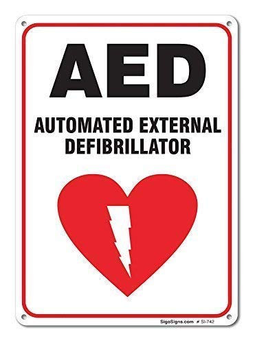 Lilyanaen New Metal Sign Aluminum Sign Rustic Sign Post Automated External Defibrillator Sign for Outdoor & Indoor 8"x12"