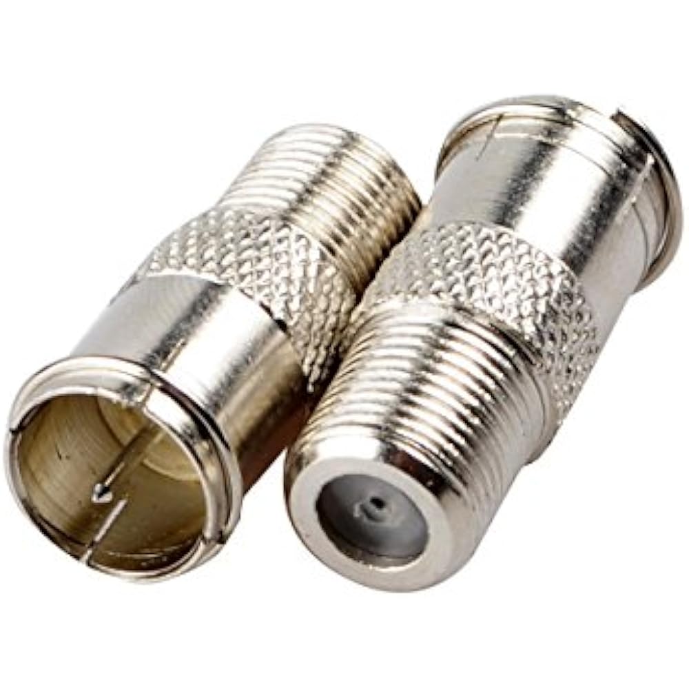 F Type RG6 Coax Coaxial Cable Connector Adaptor, Male Female 10 Pack