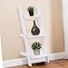 Giantex Ladder Shelf, 3.7 Ft Tall Wooden White Ladder Bookshelf, Easy to Assemble, Perfect Size for Bathroom, 3-Tier Small Wood Corner Ladder Shelf