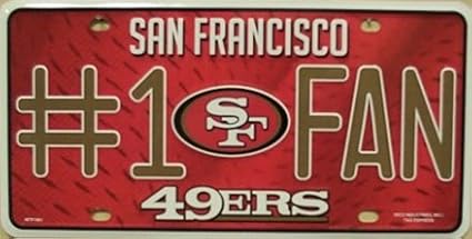 Amazoncom San Francisco 49ers 1 Fan Nfl Embossed Vanity