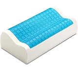 PharMeDoc Contour Memory Foam Pillow w/ Cooling Gel Technology - Orthopedic Curved Support Pillow Design for Maximum Comfort and Pain Relief - Hypoallergenic Material - Removable Pillow Cover