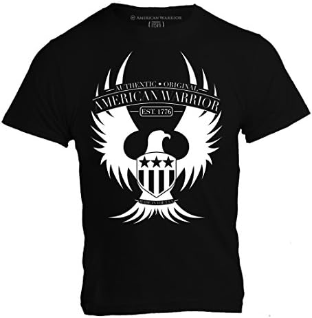 American Warrior Mens Eagle - Est 1776 T-Shirt X-Large Black
