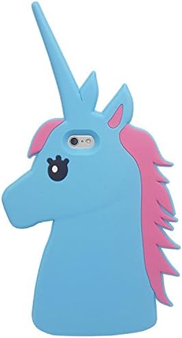 iPhone 6 / 6S Case, XINSIR Cute 3D Cartoon Unicorn Animal Horse Soft Silicone Case Rubber Back Cover Skin for Apple iPhone 6S 4.7inch(Blue)