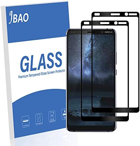 [2-Pack] Jbao Direct Compatible with Nokia 9 PureView Screen Protector, 9H Hardness [Scratch Resistant] [Anti-Fingerprint] [Bubble Free] Tempered Glass for Nokia 9 PureView (Black)