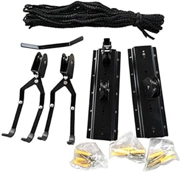 Kayak Storage Lift Hoist Multifunction Kayak Hoist Pulley System Bike Lift Display Hanger Hook Garage Ceiling Storage Rack Hanger With Free Rope Black Amazon Co Uk Diy Tools