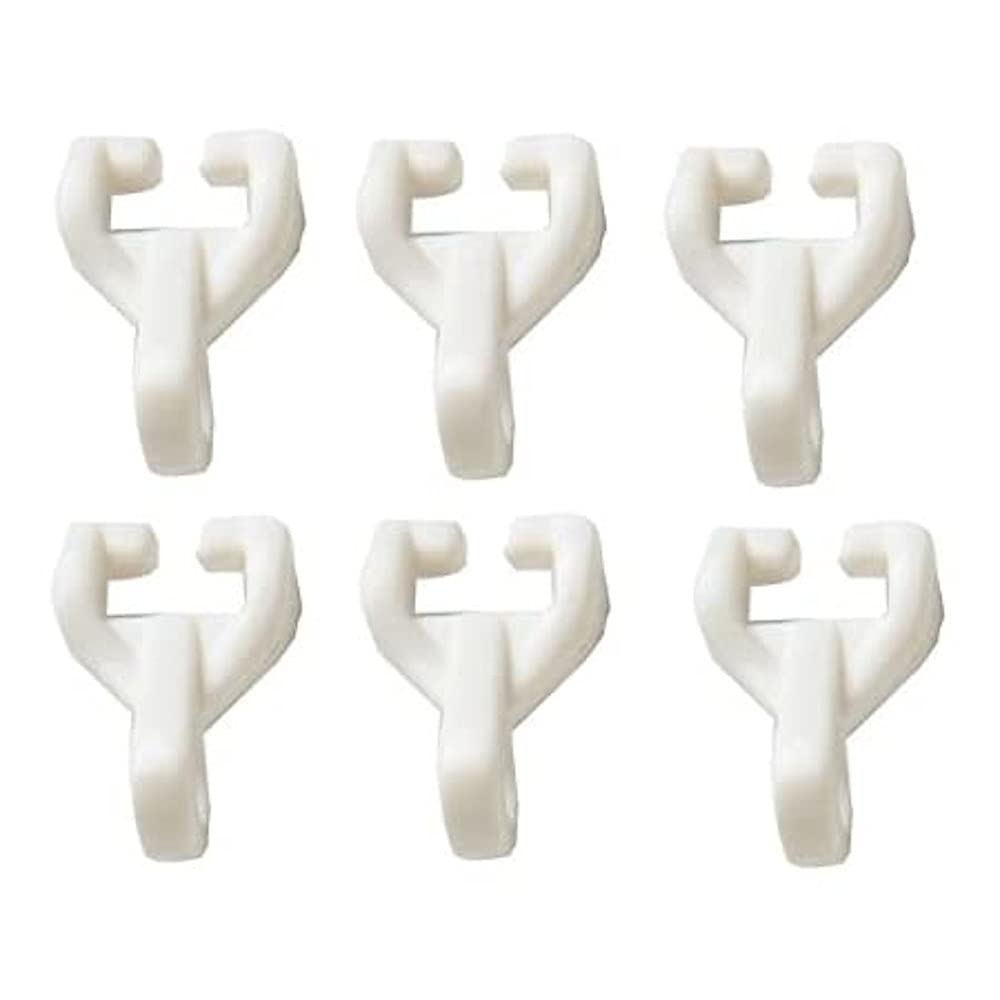 Merriway BH03626 (20 Pcs) Curtain Track Rail Gliders Hooks to Fit Swish Twin Glide Nylo Glide Track - Pack of 20 Pieces, White