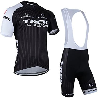 Luckyspring Trek Factory Racing Mens MTB Cycling Short Sleeve Jersey and Bike Bib Shorts Bicycle Set Suit