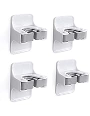 Broom Holder, McoMce Sturdy Broom Holder Wall Mount, Broom Gripper Holds Self Adhesive No Drilling Super Anti-Slip, Broom and Dustpan Hanger for Home, Kitchen, Garden, Garage Storage Systems, 4 PCS