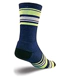 Sockguy Wooligan Athletic Performance Cycling/Running Socks Lime Stripes-Lime-S/M