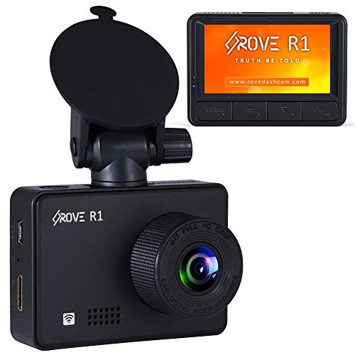 Rove R1 Dash Cam with WiFi and Sony IMX323 Sensor 1080p FHD Dash Camera for Cars WDR, SuperCapacitors, G-Sensor, 24-HR Parking Monitor, Loop Recording, 2.45