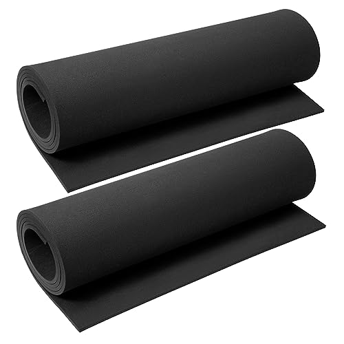 AMZQNART 2Pcs EVA Foam 5mm, Cosplay Foam Roll,16 x 59in Black, Suitable