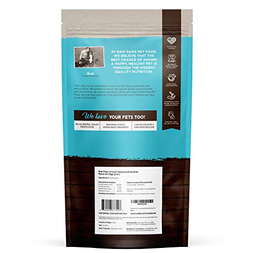 Raw Paws 12 inch Compressed Rawhide Bones for Large Dogs, 2ct Packed in USA, FreeRange