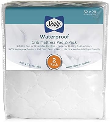 sealy waterproof crib mattress pad