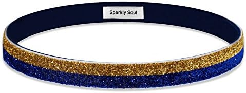 Sparkly Soul Team Colors Striped Headband, Blue/Gold, Wide