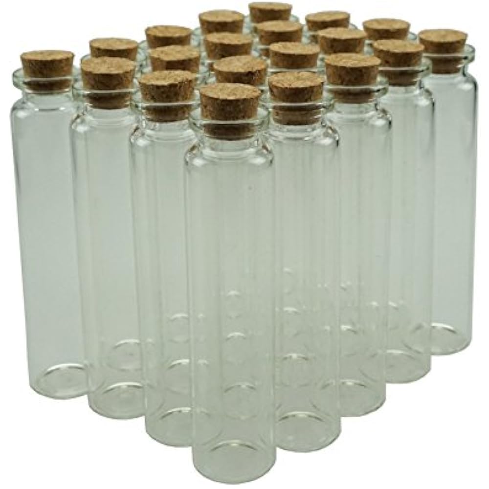 25ml Decorative Bottles Small Mini Glass Sample Jars Cork Stoppers Art