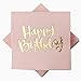Pink Happy Birthday Cocktail Napkins 100Counts 3ply /5'' Disposable Rose Gold Foil Paper Napkins Perfect for Mother Girls Happy Birthday Party