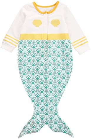 Newborn Girls Seashell Long Sleeve Bodysuit Romper Jumpsuit Outfits 0-18 Months (3-6 Months)