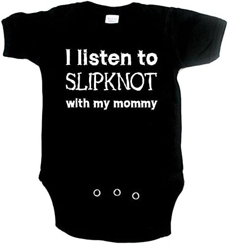 Metal baby onesie I listen to Slipknot with my mommy-0-3m/56