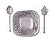 Arthur Court Designs Metal 3-Pc Grape Salad Set Bowl and Server in Grape Pattern Sand Casted in Aluminum with Artisan Quality Hand Polished Design Tarnish-Free 9.5 Inch Diameter