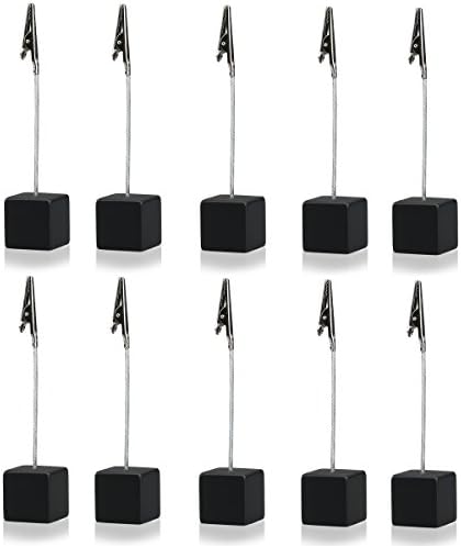Memo Clip Holder Stand with Alligator Clip Clasp Card Paper Note Memo Clips (Black)