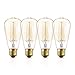 Ambimall Floor Lamps, 60W ST64 Dimmable Incandescent Glass Vintage Light, Amber Warm, 2200K, E26 Medium Base Antique Light Squirrel Cage Filament Lamp