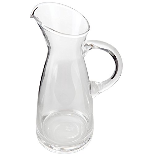 Lily's Home Glass Water and Wine Carafe, Ideal as a Cold Beverage or Juice Decanter with Large, Comfortable Handle and Spout Designed to Prevent Drips (10 1/2" Tall x 4" Wide Base)