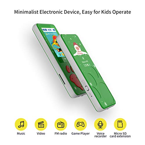 MP3 Player for Kids, Cartoon Kids MP3 Music Player Bear Paw Button Design, 1.8" LCD Screen, MP3 Player with Radio, Kids Games, Sleep Timer, Voice Recorder