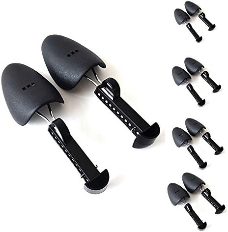 Rhumen 5 Pairs Practical Plastic Adjustable Length Men Shoe Tree Stretcher Boot Holder Organizers (5 Pairs Black)