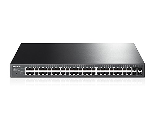 TP-Link JetStream T1600G-52PS (TL-SG2452P) 48-Port Gigabit Smart Manged PoE+ Switch with 4 SFP Slots (Supports 48 PoE+ Ports, 384 W Budget, Rackmount)