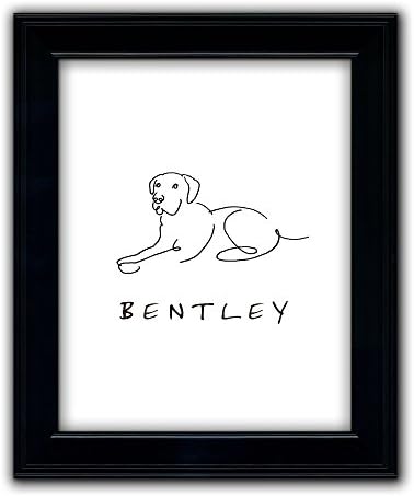 Lab Labrador Retriever - Personalized Framed Dog Line Drawings - Perfect and Unique Gift for Dog Lovers!