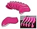 Bundle Monster 10pc Neoprene Golf Iron Club See Through Window Head Cover Protection Case Set - Pink - for Taylormade, Nike, Callaway, Etc