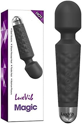 Luxvib Electric Massager - Handheld Vibrating Bendable Wand - 20 Speed and 8 Pulsation Patterns - Vibrating Therapeutic Massaging Stick (Black)