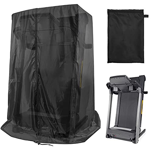 Luxiv Housse de tapis de course noire 116,8 x 96,5 x 167,6 cm (L x l x H), housse pliable pour tapis de course intérieur et extérieur avec sac de rangement