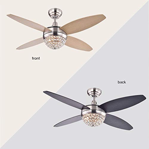 image for Log cabin Chandelier Crystals Fans, Remote Fan Remote Control Wood Cha