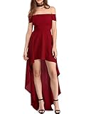 Sidefeel Women Off Shoulder High Low Maxi Party Dresses
