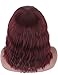 Kalyss Short Synthetic 99J Burgundy Wig with Hair Bangs Short Wavy Curly Wig for Women -Natural Looking and Heat Resistant Full Head Hair Replacement Wig for Daily Wear or Costume Wig
