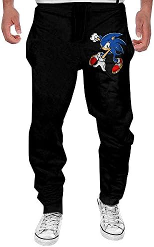 Monster Men's Sonic The Hedgehog Running Pants XXL Black