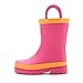 Outee Toddler Little Kids Girls Rubber Rain Boots Waterproof Shoes Pink with Easy-On Handles(Pink/Blue/Black/Yellow/Purple)