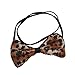 LUX ACCESSORIES Halloween Cat Kitty Cosplay Party Costume Leopard Fabric Ears Bow Tie Tail (3pcs)