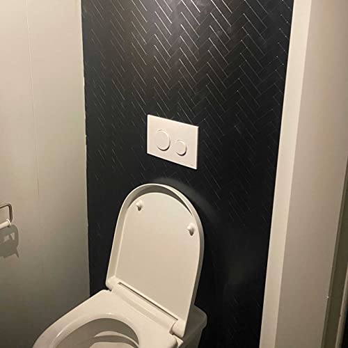 Miscasa Herringbone Kitchen Backsplash Peel and Stick Tile, Black