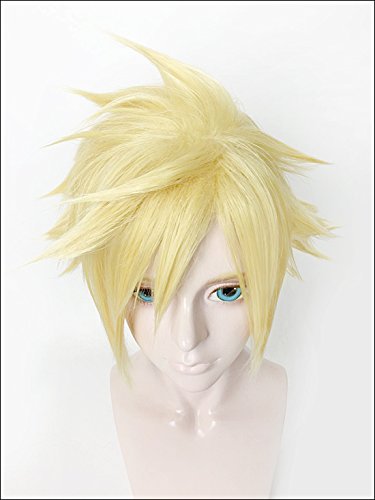 Cfalaicos Final Fantasy VII 7 Cloud Strife Short Golden Blonde Cosplay Hair Wig Halloween - Image 5